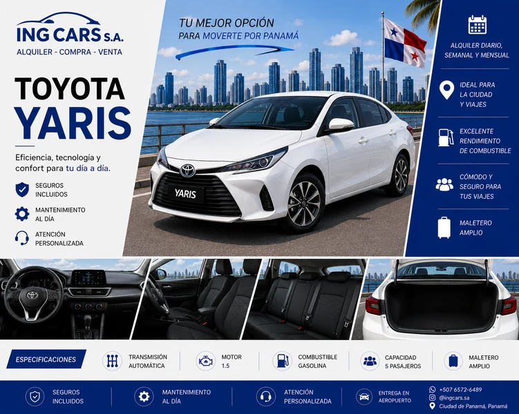 Toyota Yaris alquiler en Panamá