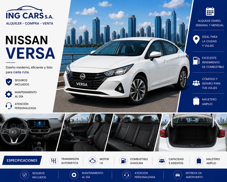 Nissan Versa alquiler en Panamá