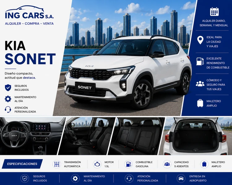 Kia Sonet alquiler en Panamá