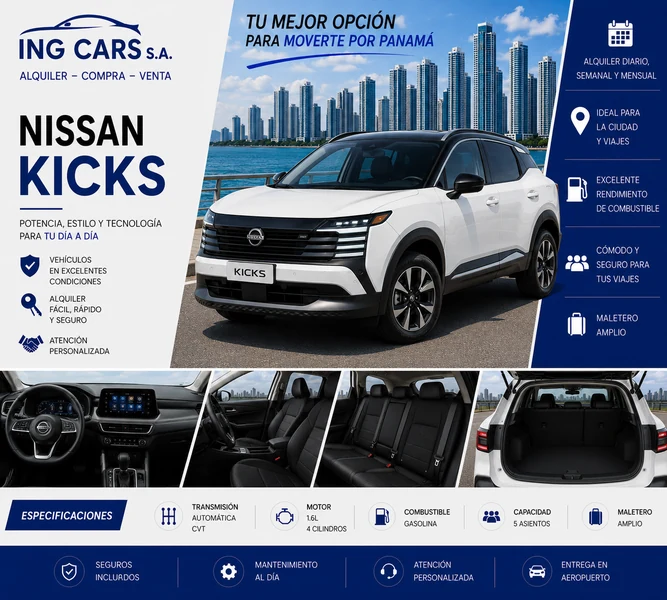 Nissan Kicks alquiler en Panamá