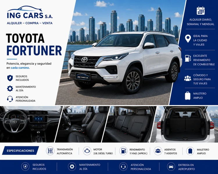 Toyota Fortuner alquiler en Panamá