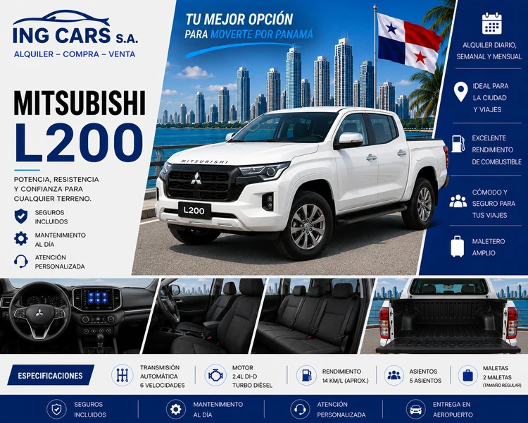 Mitsubishi L200 alquiler en Panamá